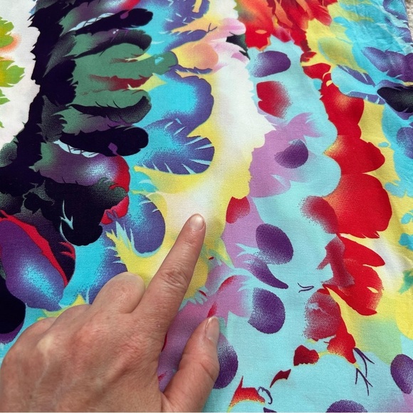 Seven Islands Floral Tie Dye Midi Dress Dolman Sleeve Cocoon Style Size Large XL - Picture 13 of 13